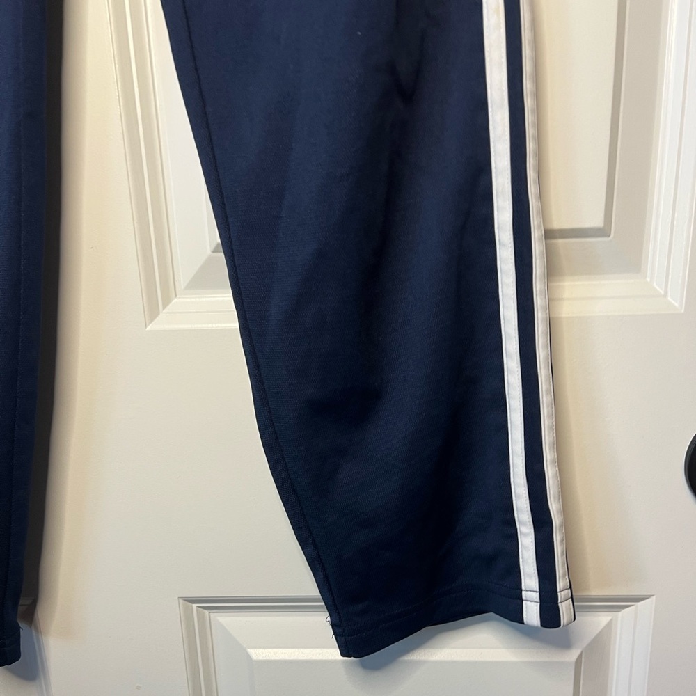 Adidas Kids Blue Joggers with White Stripes - Picture 3 of 6